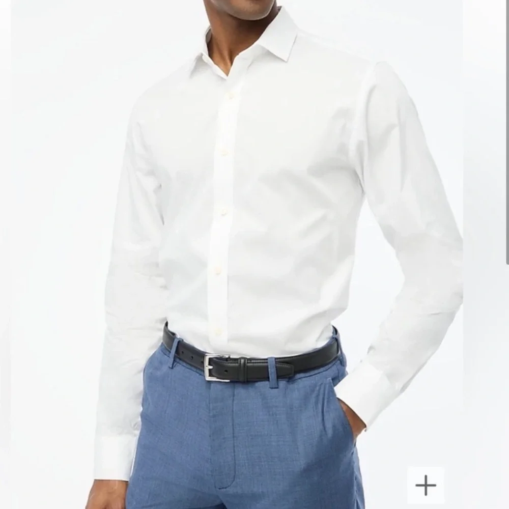 NWT J. Crew Classic Bowery performance dress shirt in white Sz L